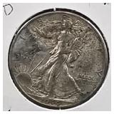 1944-D Walking Liberty Silver Half Dollar Coin.