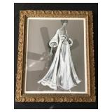 Watercolor and ink painting on paper