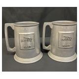 Pair of vintage Wilton RWP pewter Jaguar mugs
