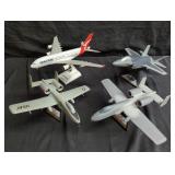 Group of wood & plastic model airplanes