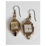 Vintage 10k gold filled Lady Elgin watch earring