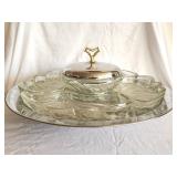 1950s Kromex swirl glass lazy Susan