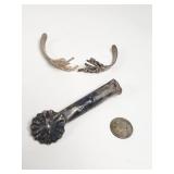 Silver 1938-D Mercury dime, bracelet parts, and