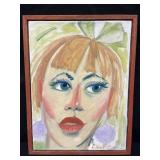 Framed, signed oil on canvas painting by Elbert