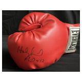 Signed Evander Holyfield boxing glove