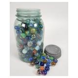 Jar of vintage marbles