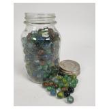 Jar of vintage marbles