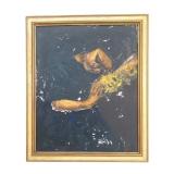 Vintage framed signed oil painting