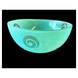 Vintage turquoise glass bowl