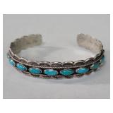 Silver and turquoise bracelet
