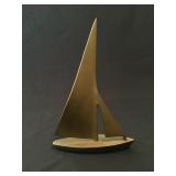 Mid-Century Modern brass sailboat