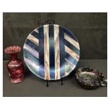 Group of art glass pieces