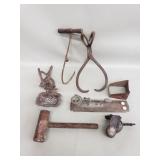Vintage scale, tongs, meat hook, scale