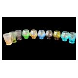 Lot of vintage colored shot glasses