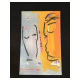 Oil painting on cardboard