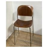 Wood & chrome contemporary barstool