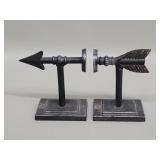 Cast iron arrow bookends