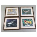 Group of foil aviation art