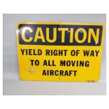 Vintage "Caution" sign made of aluminum