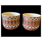 Pair of vintage Brazilian pottery planters