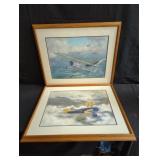 Pair of aviation prints signed by R. A. Benjamin