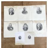 Lot of presidential engravings