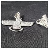 Silver ring and silver Summerian style pendant