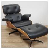 Herman Miller Eames-style leather lounge chair