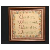Vintage needlepoint sampler