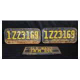 Vintage license plates, California and US Navy