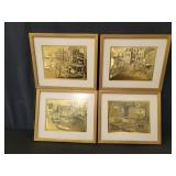Lionel Barrymore gold foil etching art prints