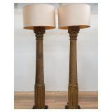 Pair of Restoration Hardware Corinthian wood