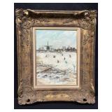 Framed, signed oil on canvas painting