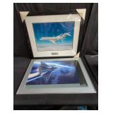 4 framed aviation prints