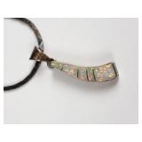 Sterling silver and opal inlay pendant on