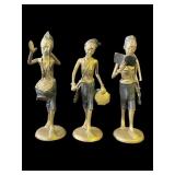 Lot brass cast figurines