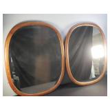 Pair of vintage oval mirrors