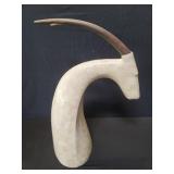 Maitland Smith-style marble and brass ibex