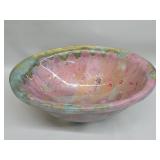 Large studio art glass center bowl