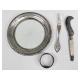 Vintage pearl handle cheese knife with sterling