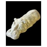 Concrete hippopotamus statue