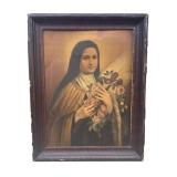Vintage framed St. Thérèse print