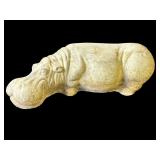 Concrete hippopotamus statue