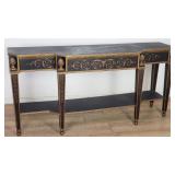 Neoclassical-style single-drawer ebonized