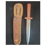 WWII Military dagger with iron blade and wood and