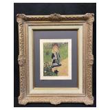 Framed Renoir print of "A Girl with a Watering
