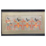 Framed, signed modern Egyptian print "The Jackel