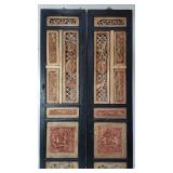 Pair of vintage Chinese hand carved and gilt