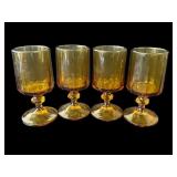 Lot of amber glass goblets