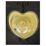 Vintage Murano Lavorazione art glass heart bowl